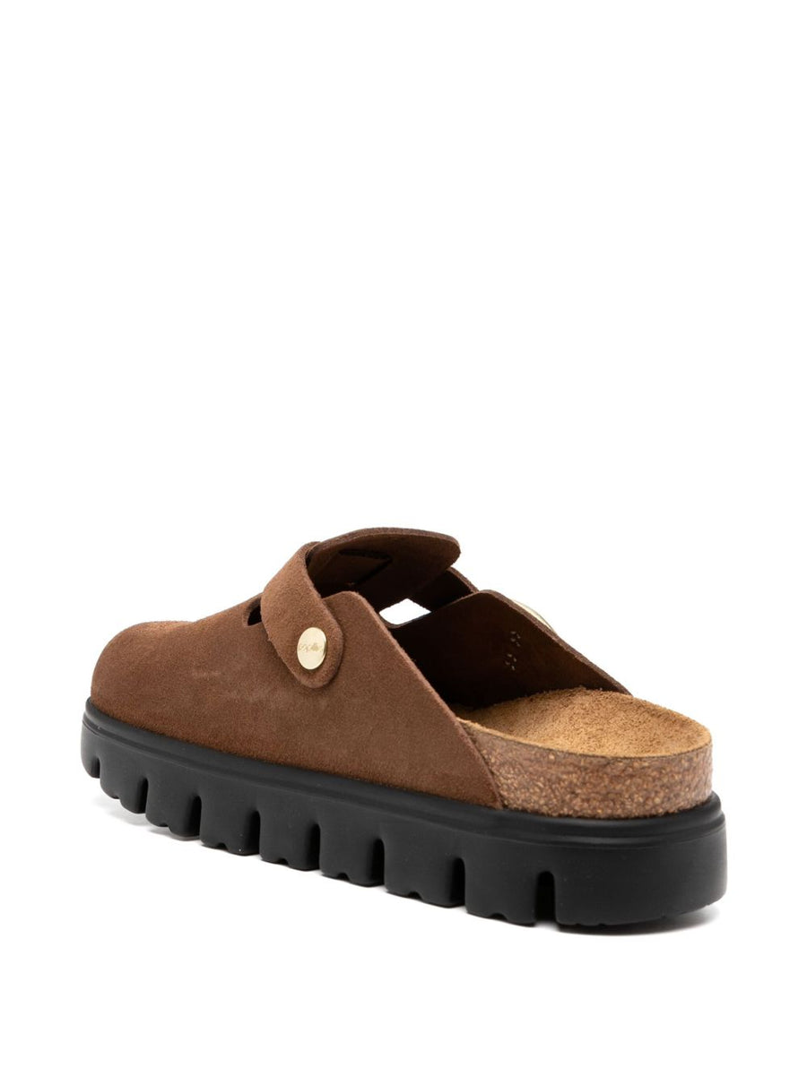 Birkenstock Boston Slippers Premium Slip On Calf Leather Suede With Side Buckle Narrow Fit For Women Comfort