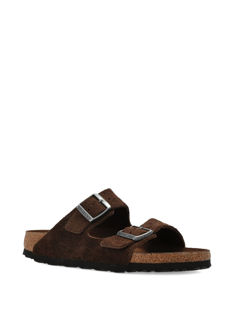 Birkenstock Arizona Narrow Fit Sandals Calf Leather Timeless For Men With Double Straps And Silver Buckle