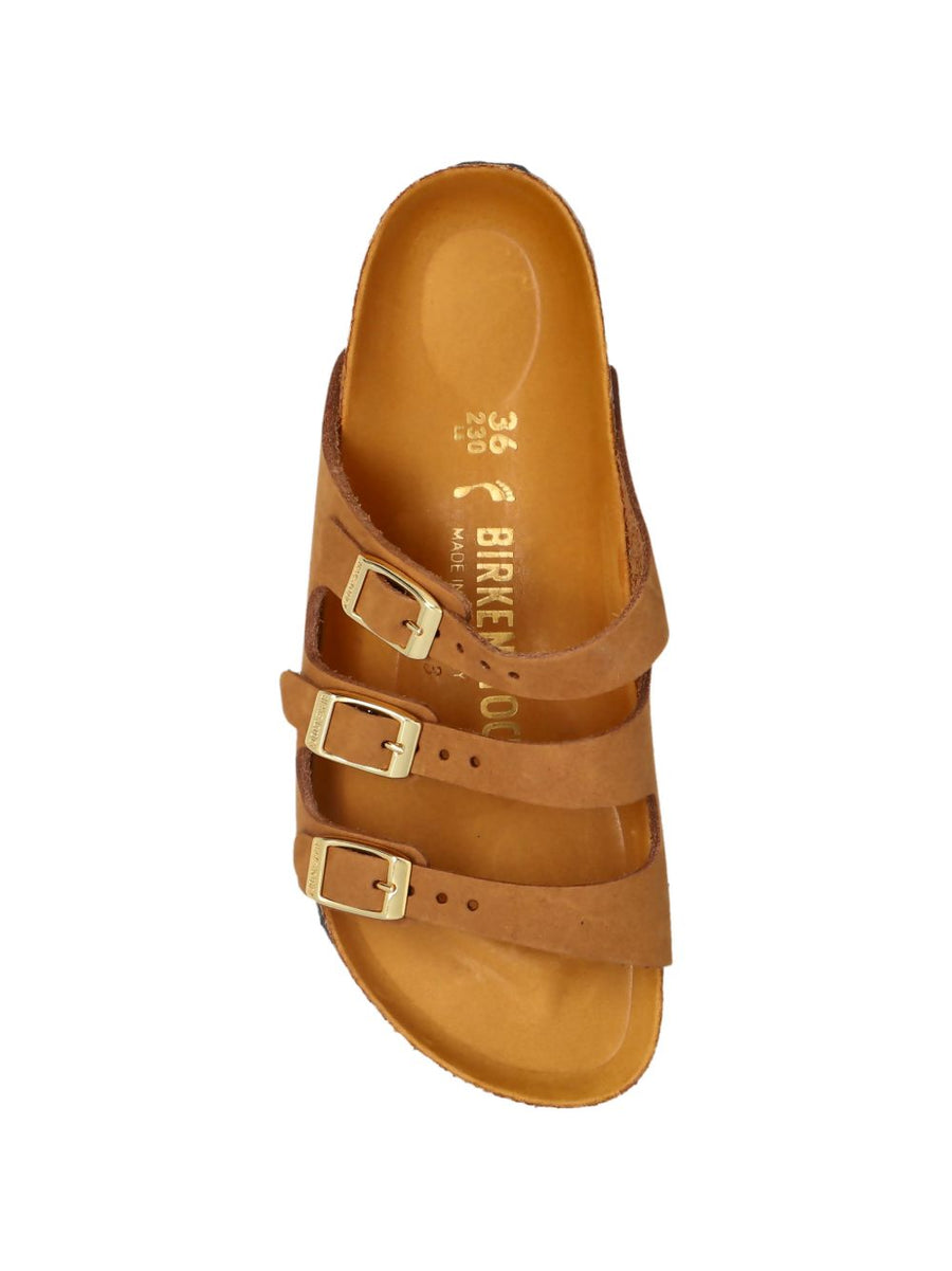 Birkenstock Florida Sandal for Women Narrow Fit With Mink Buckle Straps Open Toe Calf Leather