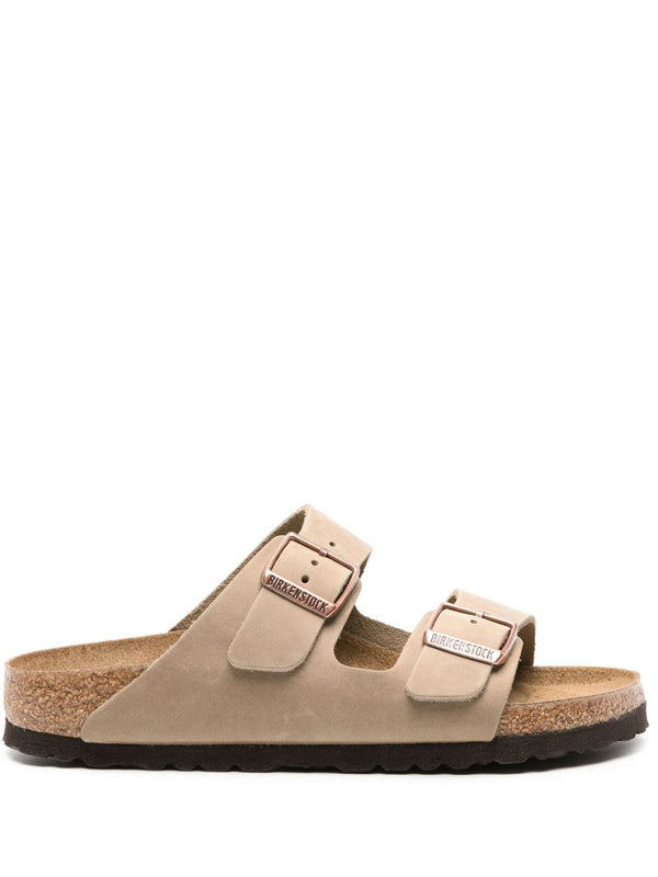 Birkenstock Arizona Sandals for Women Brown Suede Leather With Cork Footbed Narrow Fit
