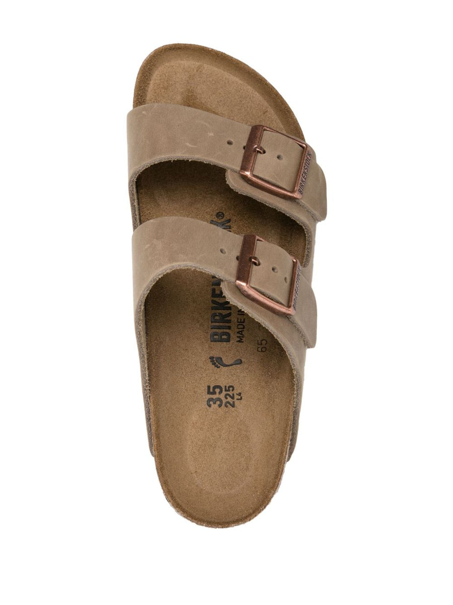 Birkenstock Arizona Sandals for Women Brown Suede Leather With Cork Footbed Narrow Fit