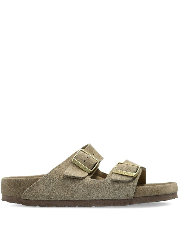 Birkenstock Arizona Sandals for Women With Cushioned Footbed Grey Calf Leather Narrow Fit