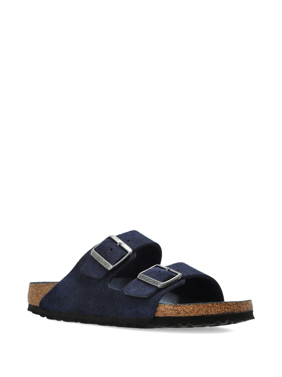 Birkenstock Arizona Soft Insole Sandals Navy Narrow Fit for Women Open Toe Buckle Straps Premium Comfort