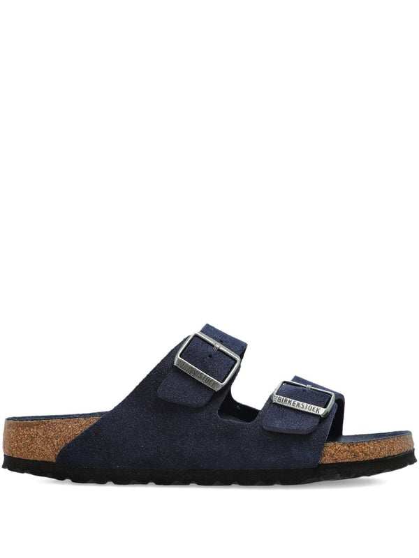 Birkenstock Arizona Soft Insole Sandals Navy Narrow Fit for Women Open Toe Buckle Straps Premium Comfort