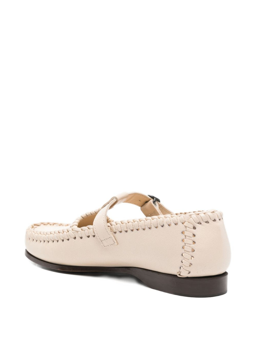 Hereu Alcover Supple Shiny Loafers For Women Calf Leather With Buckle And Round Toe And Stacked Sole