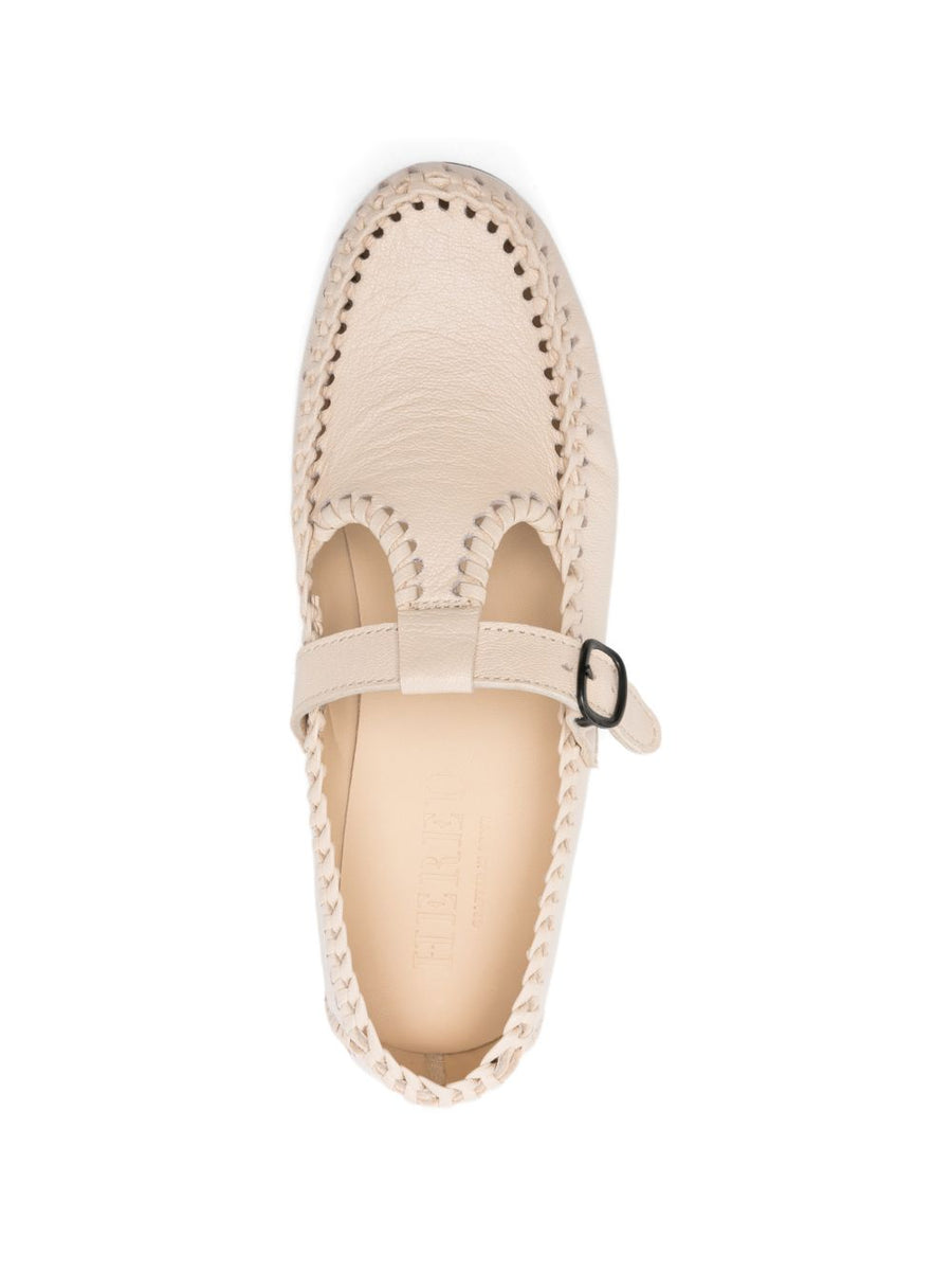 Hereu Alcover Supple Shiny Loafers For Women Calf Leather With Buckle And Round Toe And Stacked Sole