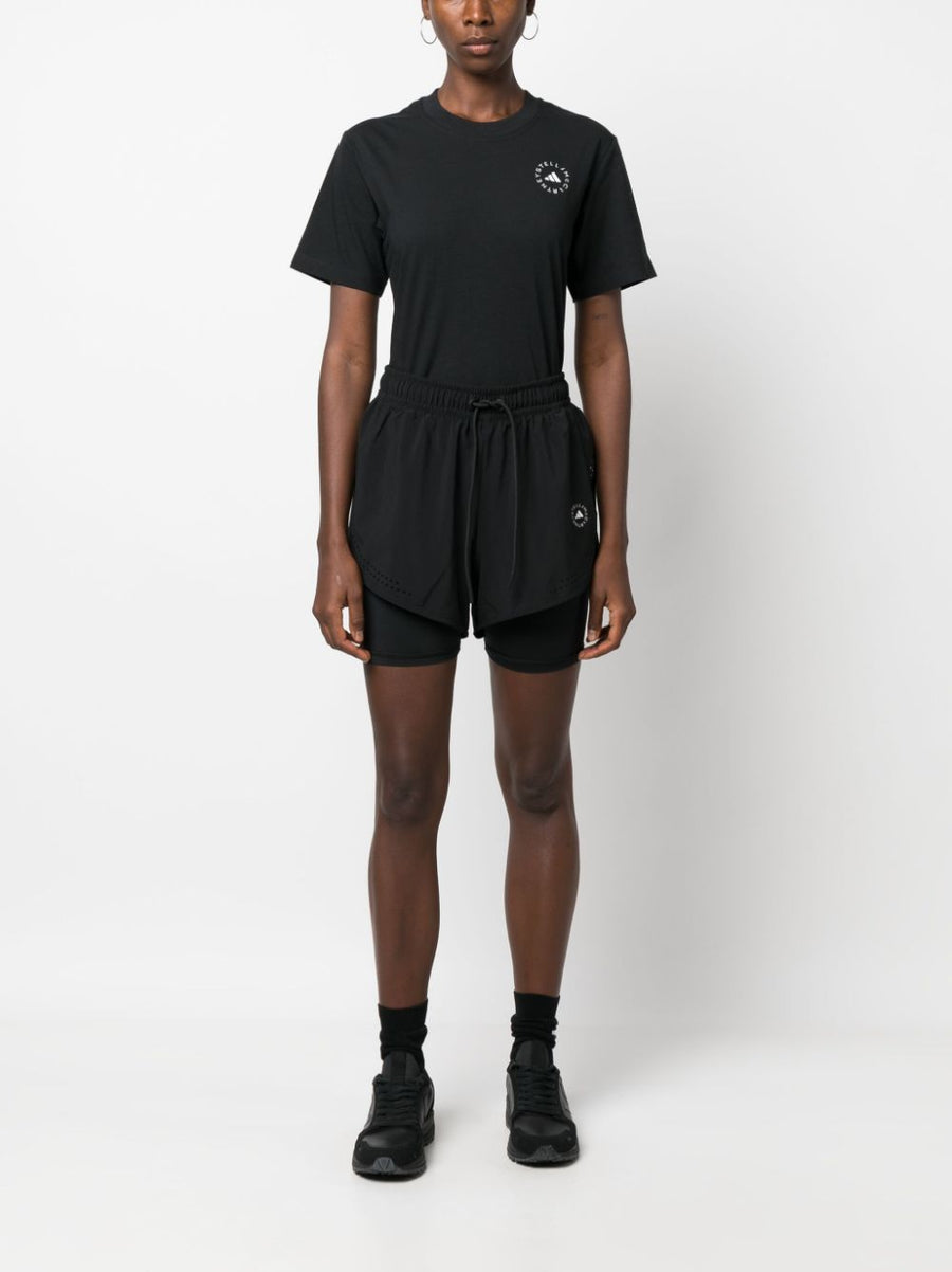 Adidas By Stella McCartney Logo T Shirt for Women Crew Neck Minimalist Black Logo Premium Everyday Top