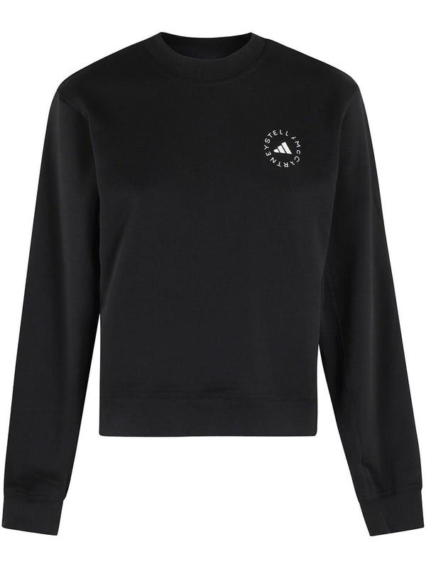 Adidas By Stella McCartney Logo Cotton Sweatshirt Black For Women Topwear