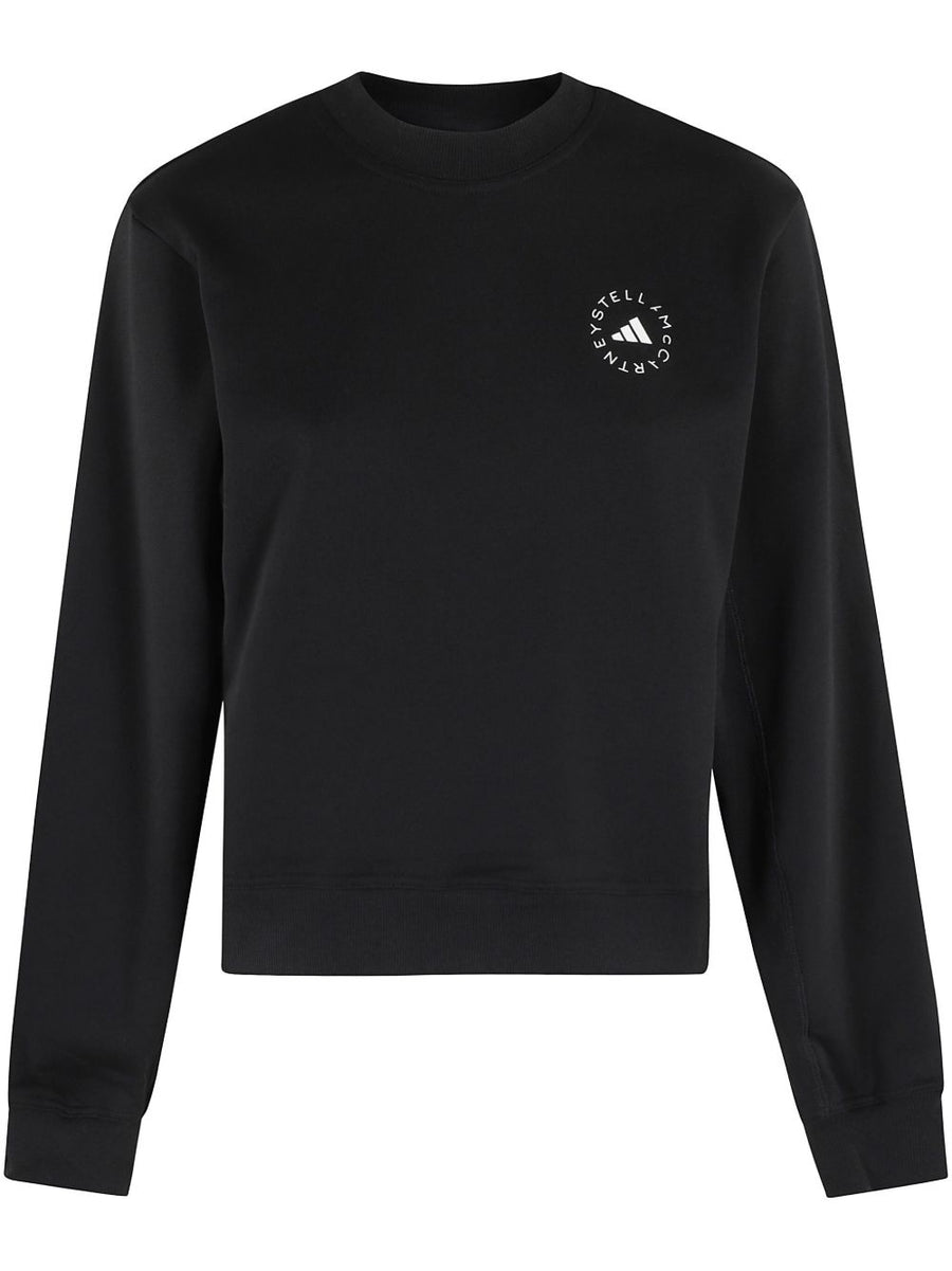Adidas By Stella McCartney Logo Cotton Sweatshirt Black For Women Topwear