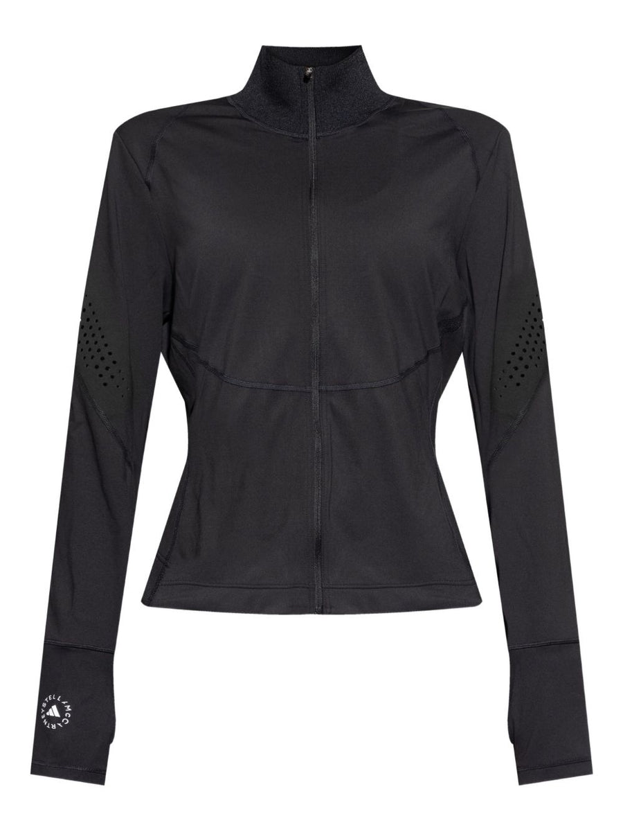 Adidas By Stella McCartney Zipped Sweatshirt For Women Premium High Neck With Laser Cut Panels