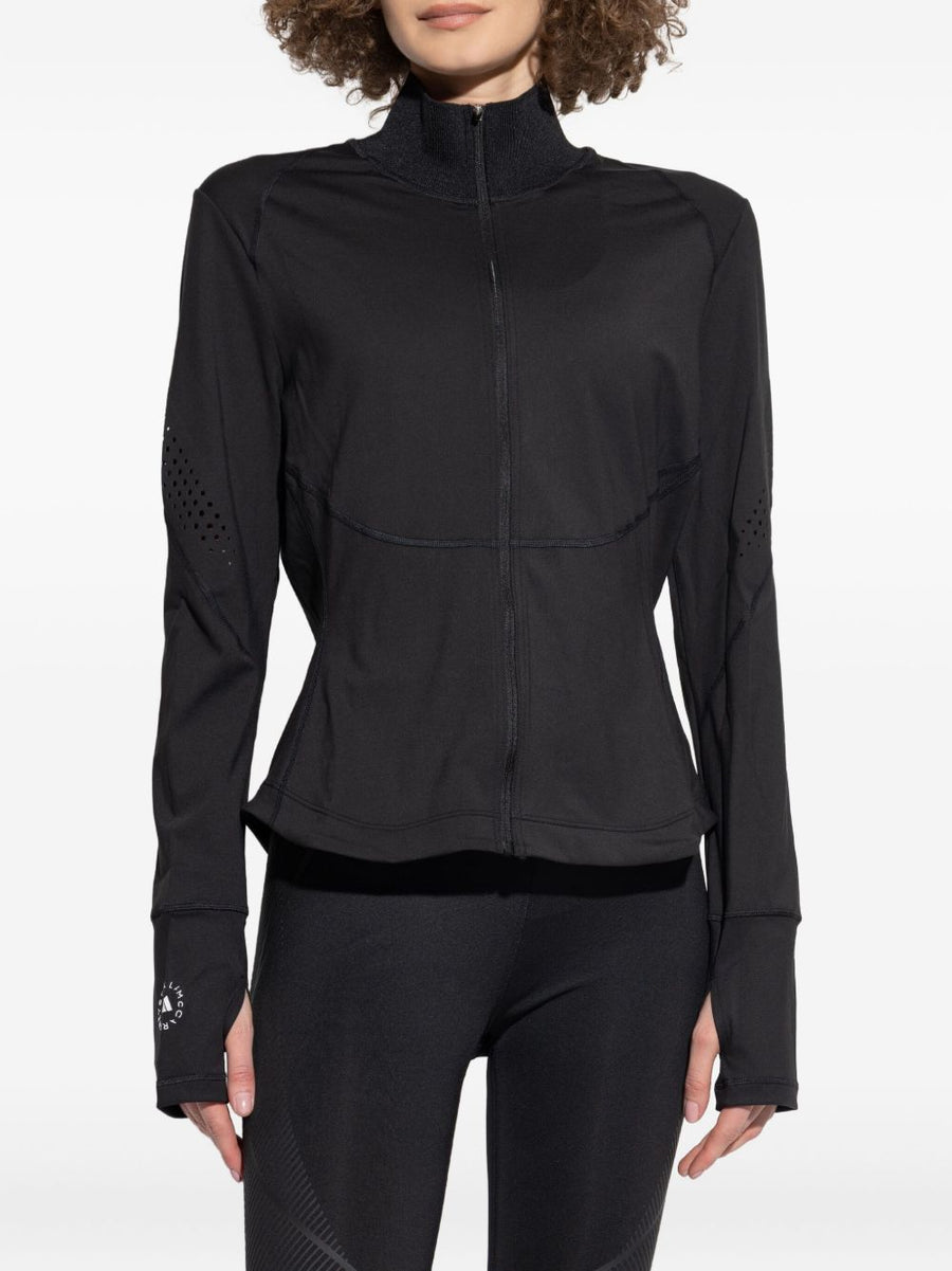 Adidas By Stella McCartney Zipped Sweatshirt For Women Premium High Neck With Laser Cut Panels