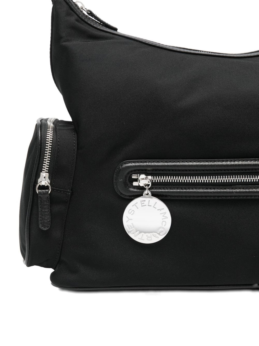 Stella McCartney Dartmoor Nylon Shoulder Bag Black Compact Versatile Everyday City Carry Women