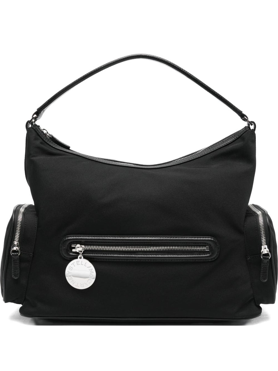 Stella McCartney Dartmoor Nylon Shoulder Bag Black Compact Versatile Everyday City Carry Women