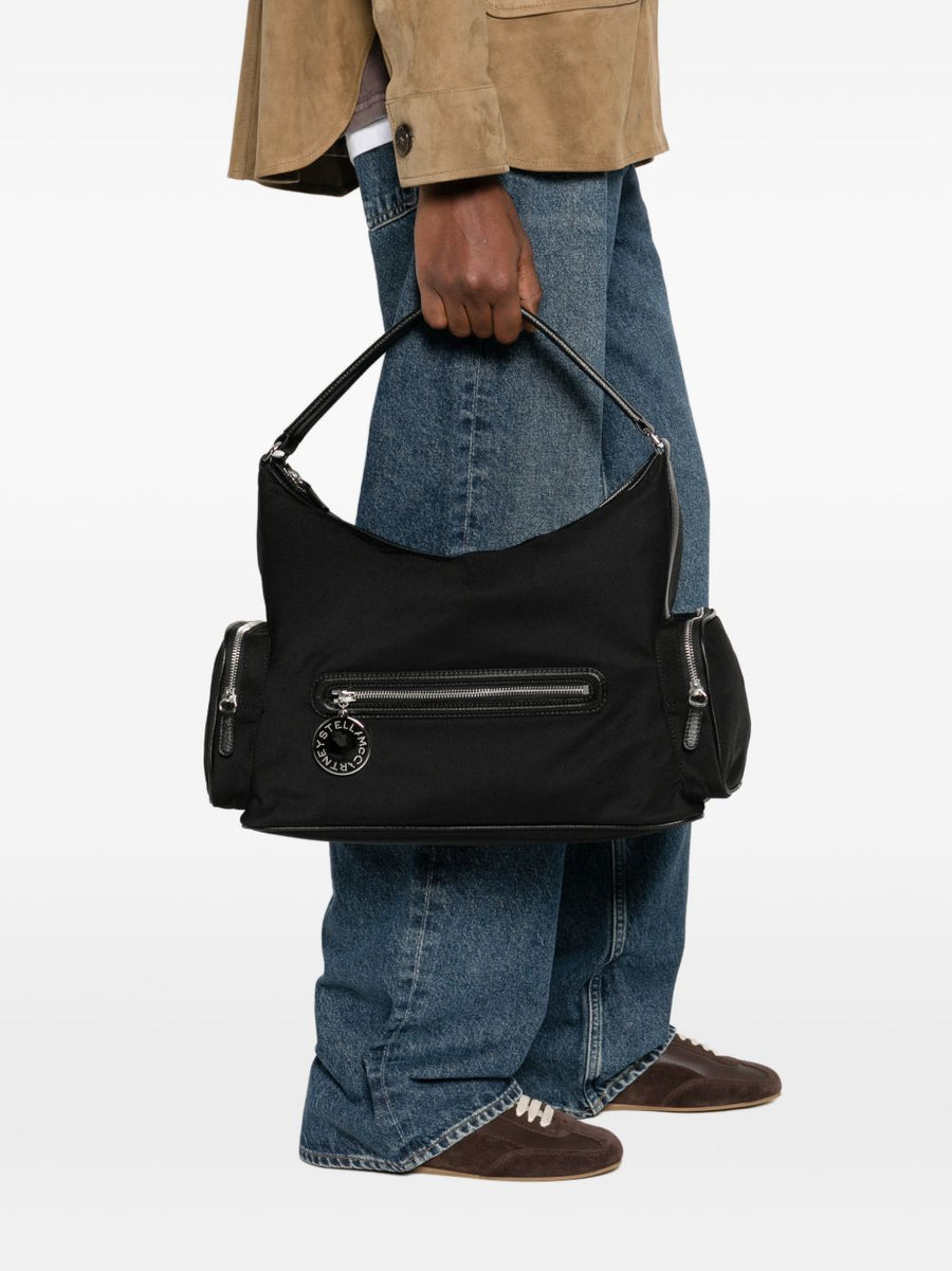 Stella McCartney Dartmoor Nylon Shoulder Bag Black Compact Versatile Everyday City Carry Women