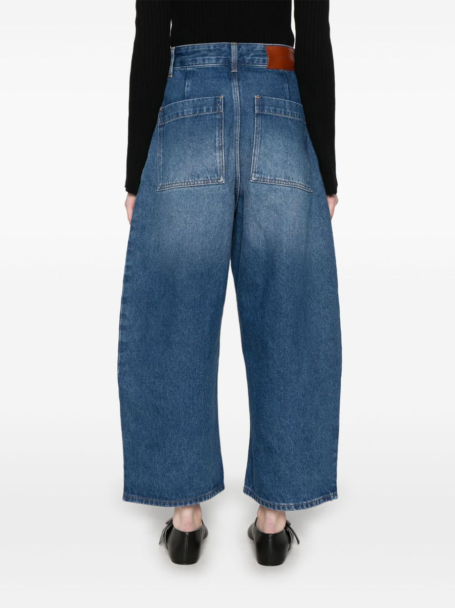 Chalco Cropped Jeans Navy Cotton By Studio Nicholson PRE For Women Minimal Tailored Versatile Style