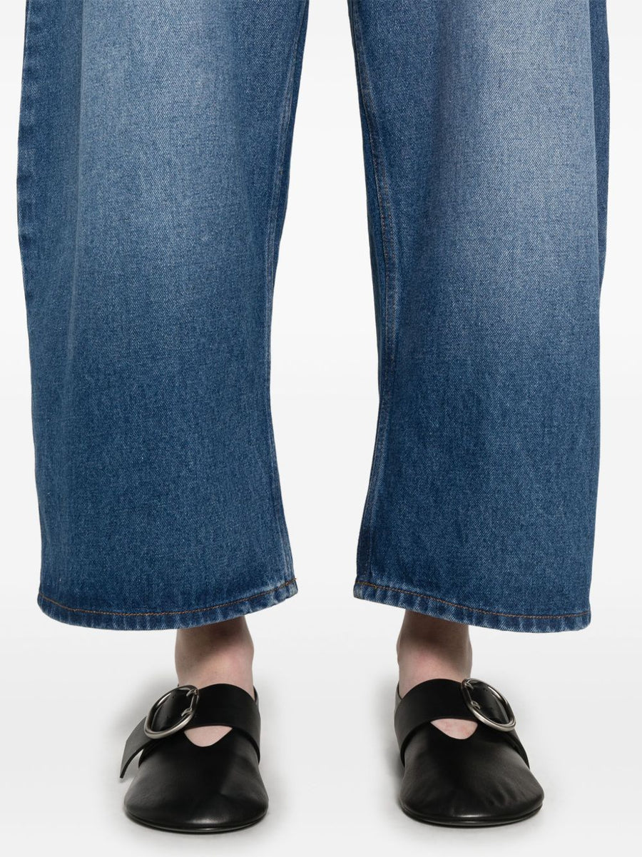 Chalco Cropped Jeans Navy Cotton By Studio Nicholson PRE For Women Minimal Tailored Versatile Style