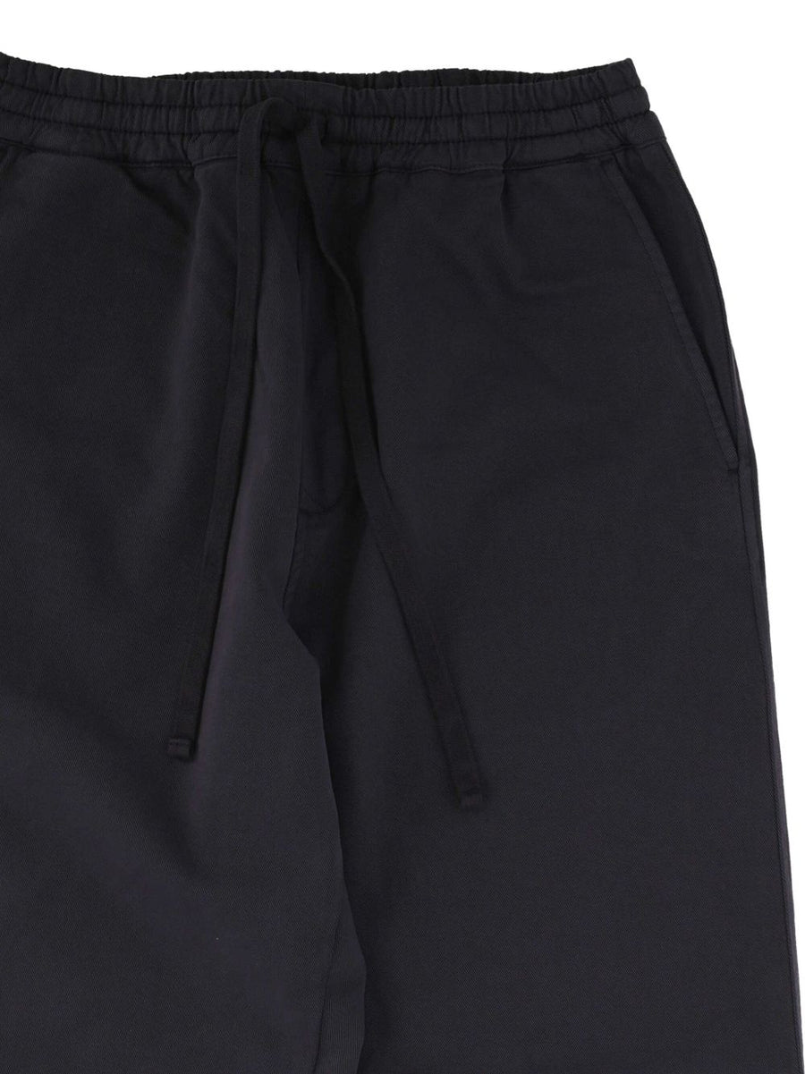 Carhartt WIP Main Cotton-Blend Trousers For Men Charcoal Grey Elastic Waist Slash Pockets Everyday Comfort