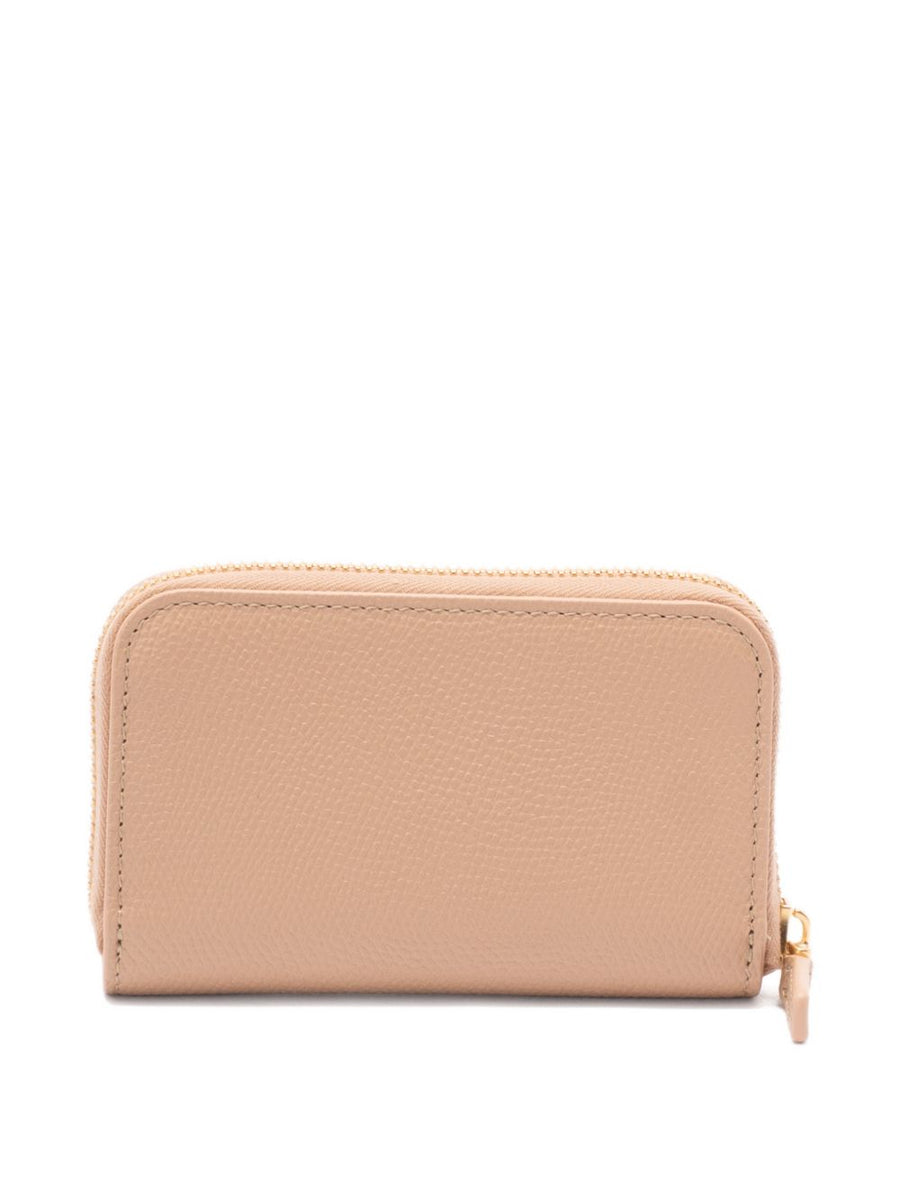 Valentino Garavani VLogo Wallet Pink Calf Leather Compact Mini With Gold Hardware For Women