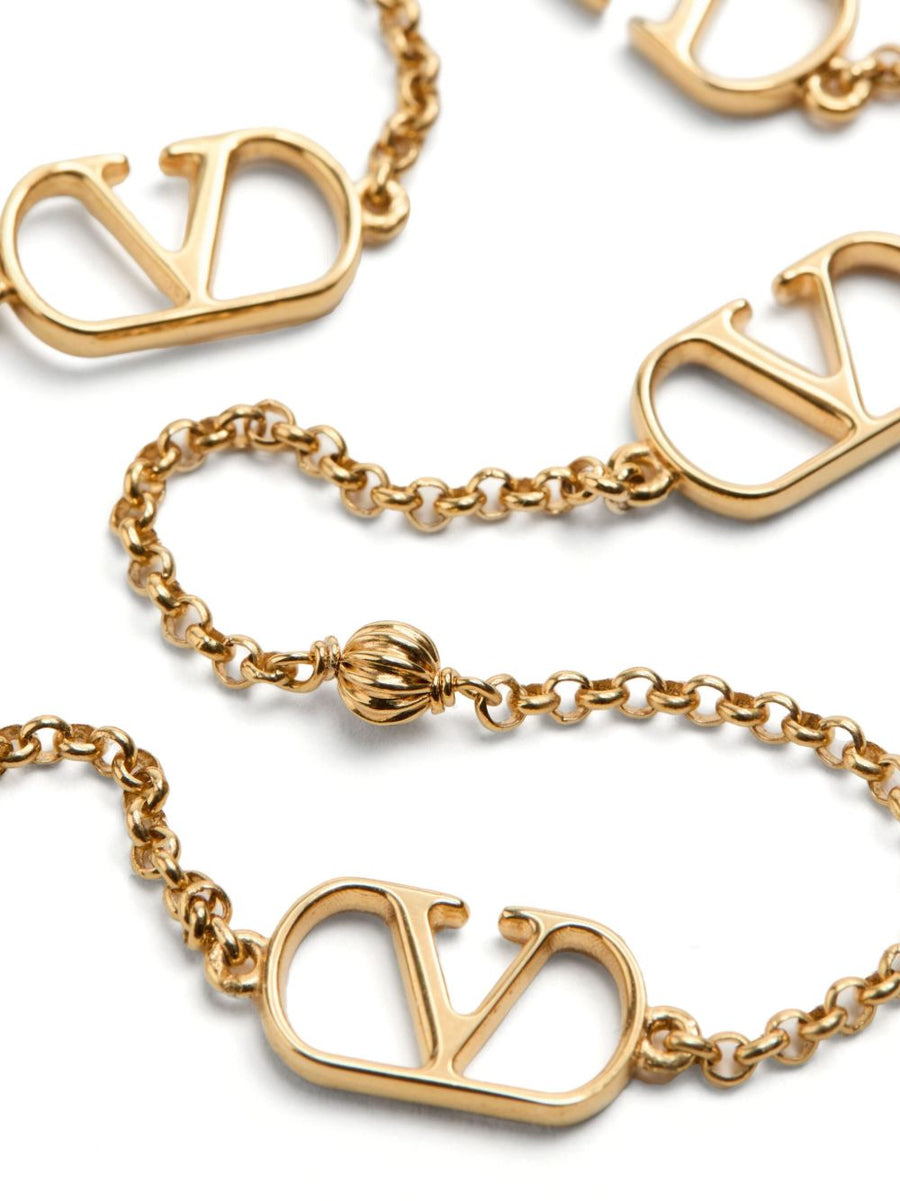 Valentino Garavani VLogo Necklace Gold Plated Rolo Chain Signature Jewelry For Women Gift For Her