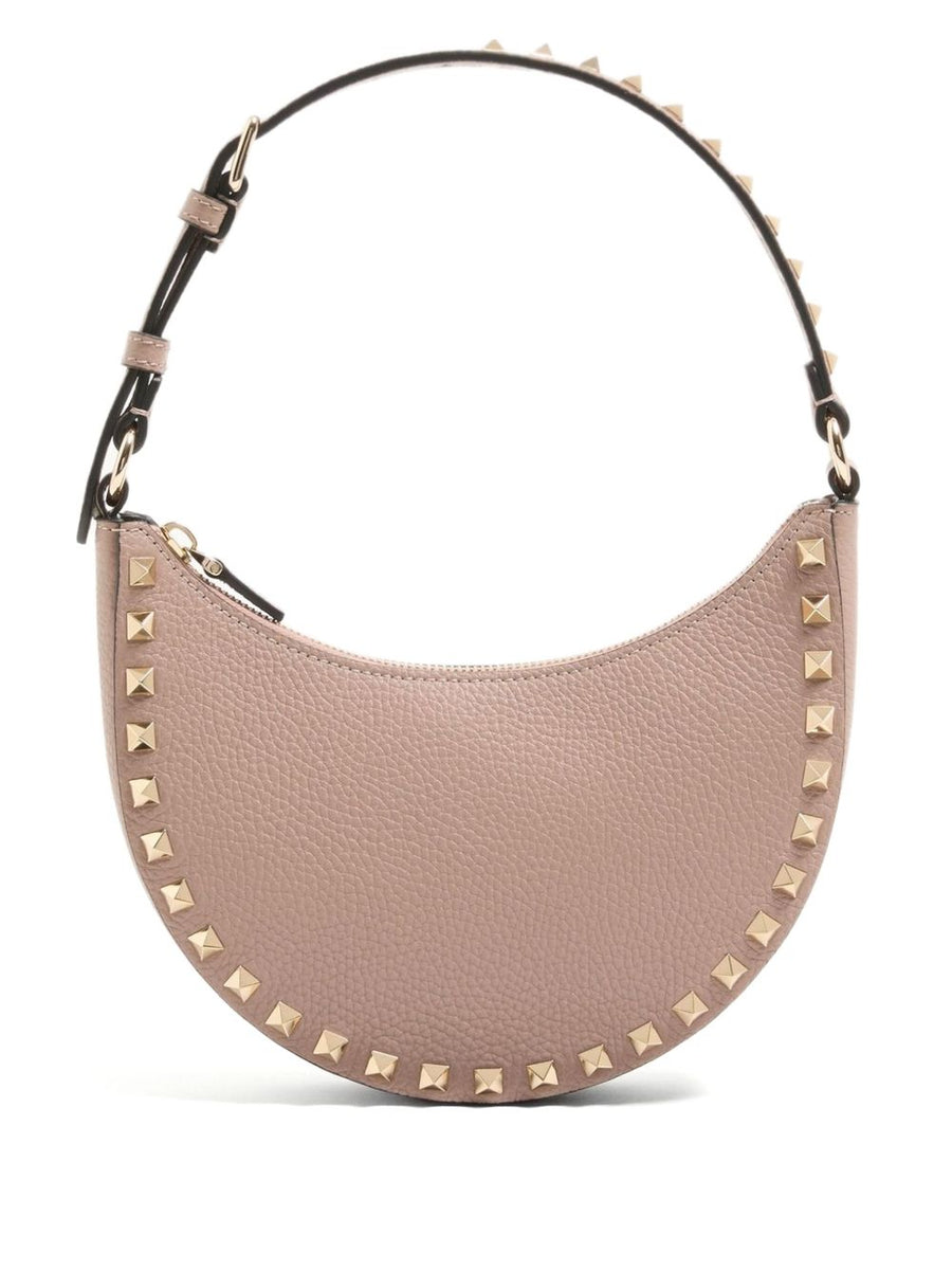 Valentino Garavani Rockstud Hobo Mini Bag Powder Calf Leather Clutch for Women Day to Night