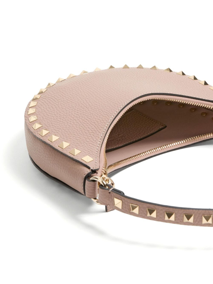 Valentino Garavani Rockstud Hobo Mini Bag Powder Calf Leather Clutch for Women Day to Night