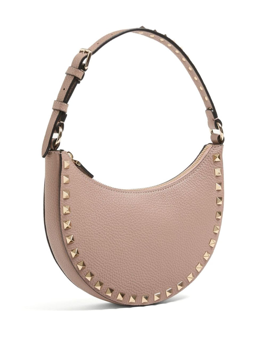 Valentino Garavani Rockstud Hobo Mini Bag Powder Calf Leather Clutch for Women Day to Night