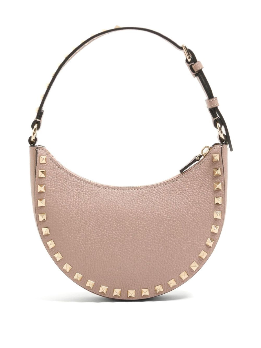 Valentino Garavani Rockstud Hobo Mini Bag Powder Calf Leather Clutch for Women Day to Night