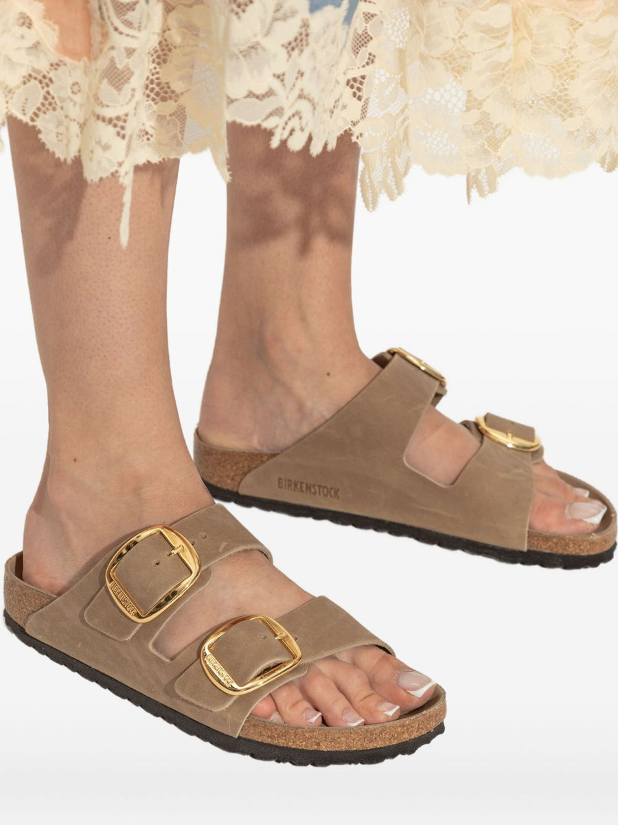 Birkenstock Arizona Sandals For Women Tobacco Brown Leather Two Straps Double Buckle With Cork Footbed Comfort