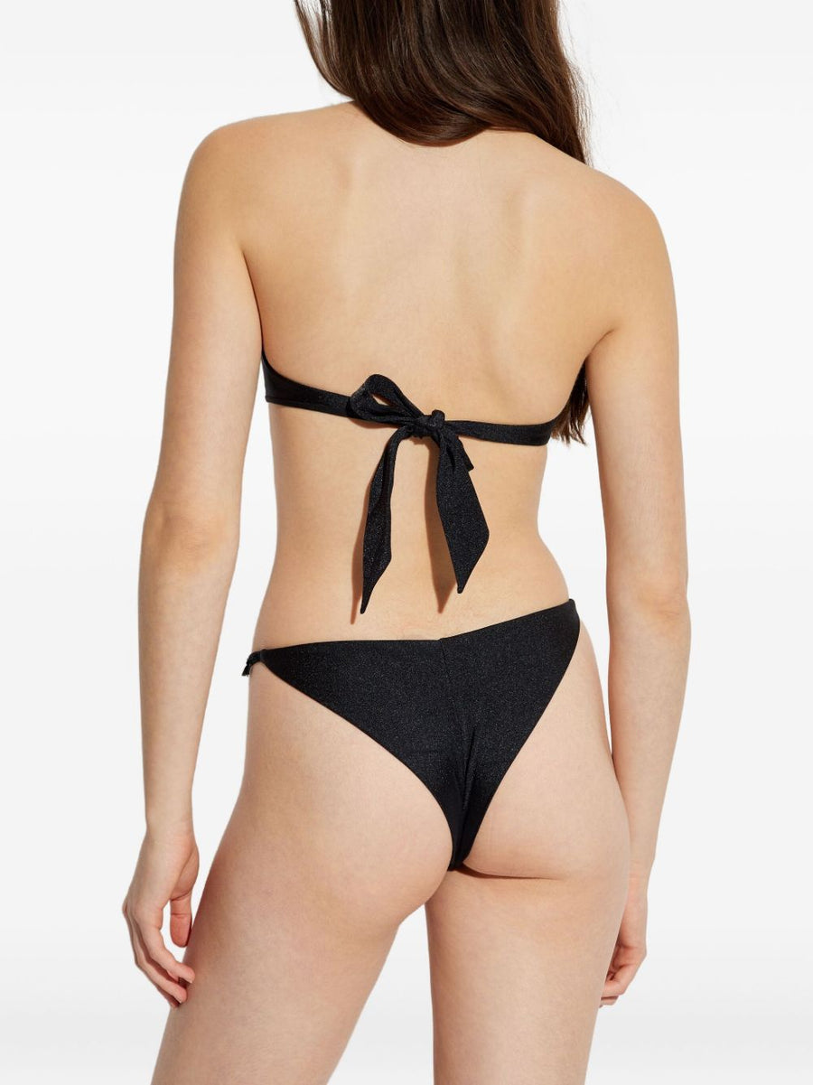 Versace La Medusa Bikini Bottom Black With Gold Hardware Medusa Motif Premium Resort Wear For Women