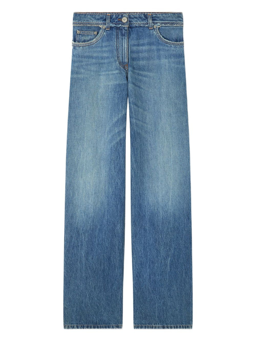 Versace Denim Jeans For Women Premium 100 Percent Cotton Navy Denim With Back Yoke And Five Pocket Luxury