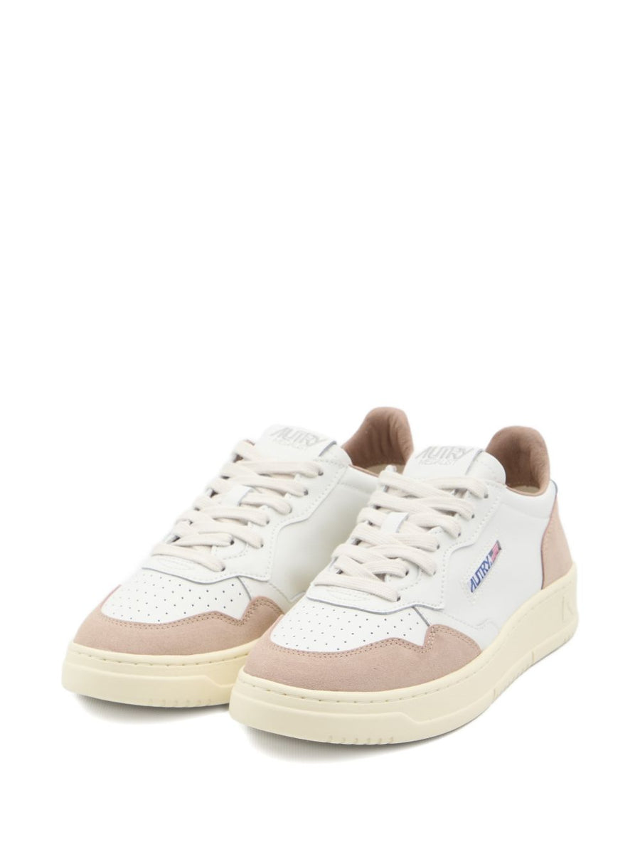 Autry Medialist Low Leather Sneakers For Women Premium Calf Leather Suede Nylon All Day Comfort Powder Detailing