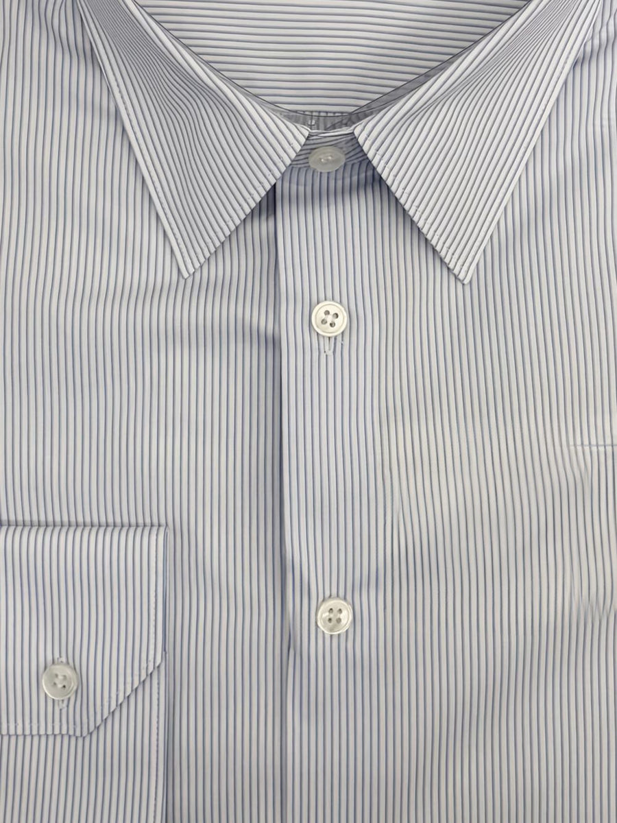 Saint Laurent Cotton Shirt For Men Luxury 100 Percent Cotton With Light Blue Stripes Tailored Point Collar