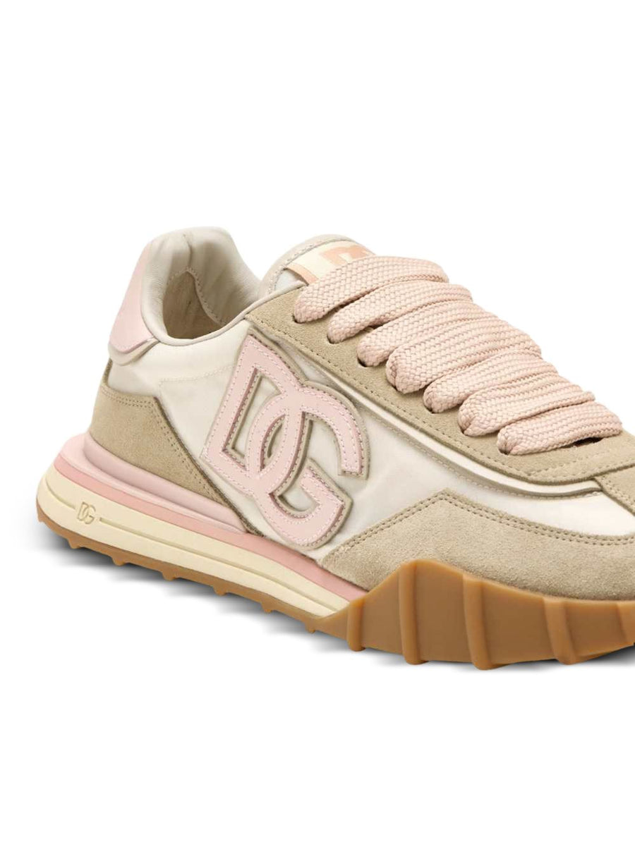 Dolce and Gabbana DG Athletic Sneakers for Women With Luxe Lambskin Panelled Design and Signature Logo
