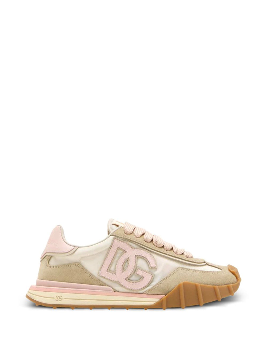 Dolce and Gabbana DG Athletic Sneakers for Women With Luxe Lambskin Panelled Design and Signature Logo