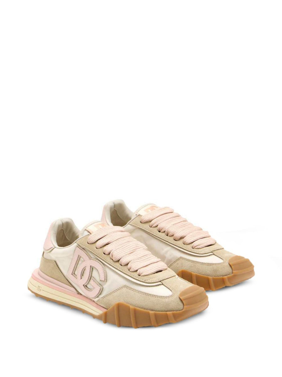 Dolce and Gabbana DG Athletic Sneakers for Women With Luxe Lambskin Panelled Design and Signature Logo