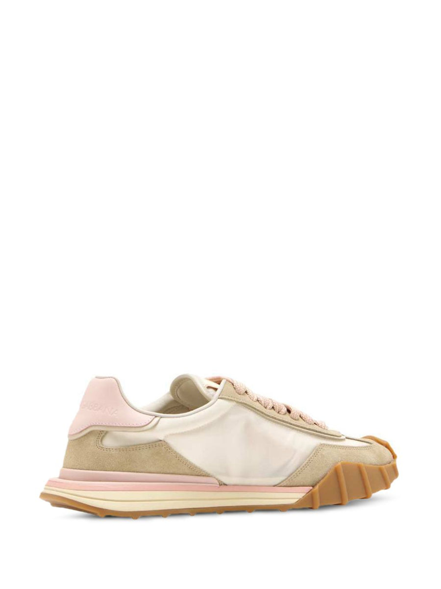 Dolce and Gabbana DG Athletic Sneakers for Women With Luxe Lambskin Panelled Design and Signature Logo