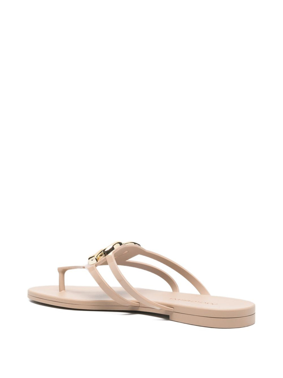 Dolce and Gabbana Thong Sandals Cipria Rubber Open Toe Logo DG for Women Luxury Wear