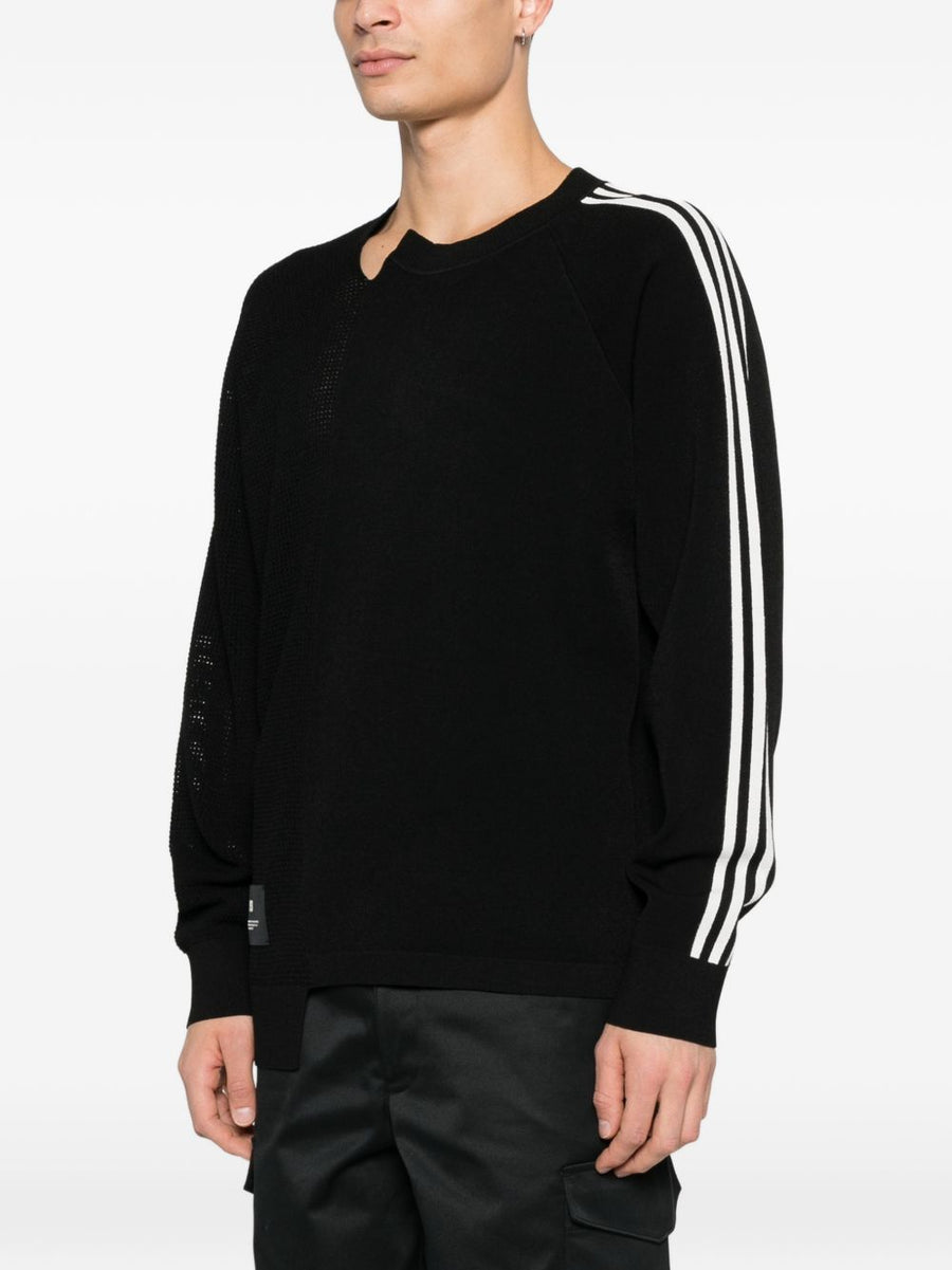 Y-3 Logo Cotton Sweatshirt for Women Black Crew Neck Everyday Layering Essential