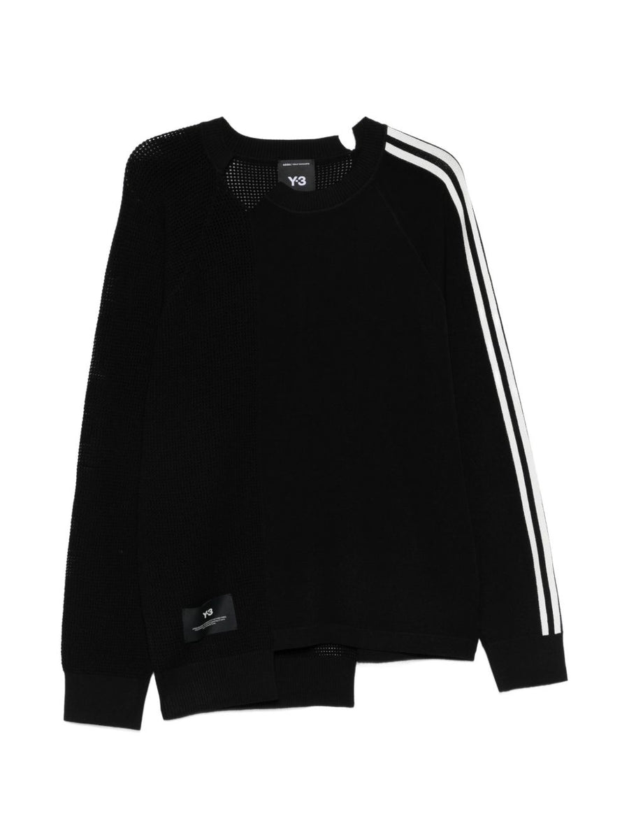 Y-3 Logo Cotton Sweatshirt for Women Black Crew Neck Everyday Layering Essential