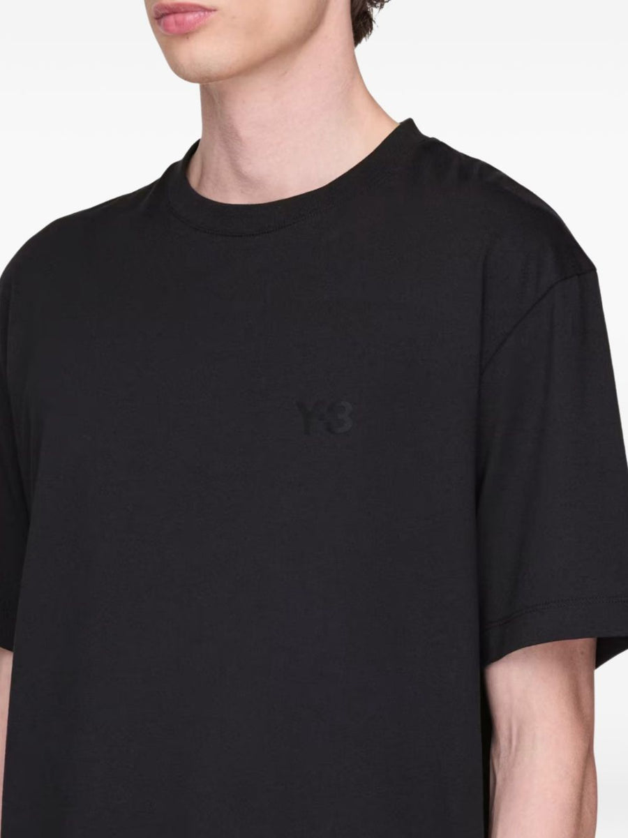 Y-3 Logo T Shirt For Men Black 100 Percent Cotton With Embroidered Logo Luxury Streetwear Essential