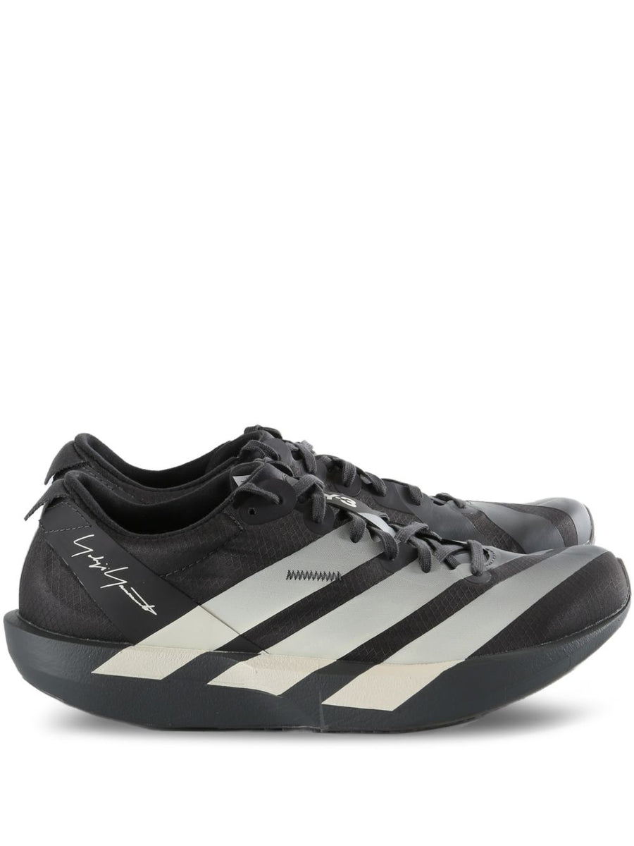 Y3 Adios 9 Sneakers Black White Stripes Signature Detail