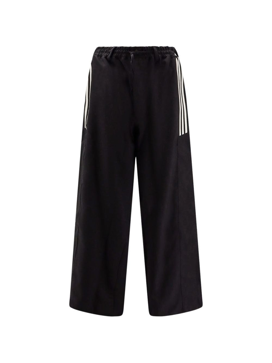 Y-3 Track Pants For Men Premium Black Polyester Everyday Wear Street Style Casual Everyday Essential