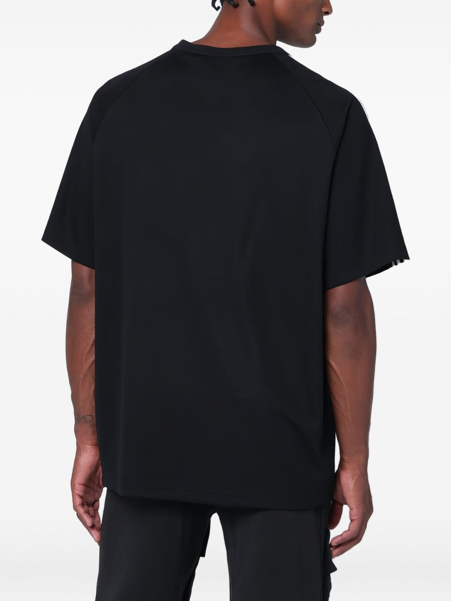 Y3 Logo T Shirt Men Raglan Sleeves Crew Neck Premium Streetwear Tee With Signature Three Stripes