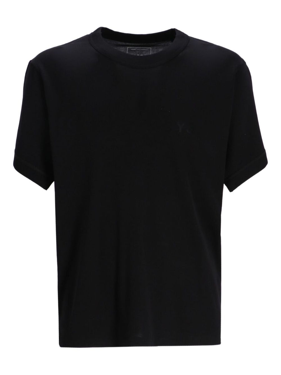 Y3 Logo T Shirt Black Cotton Unisex Regular Fit Premium Minimalist Tee Versatile Everyday Wear