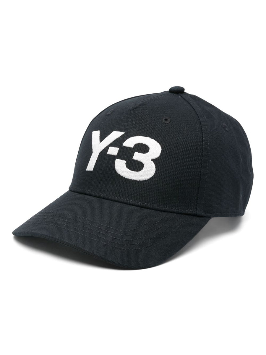 Y-3 Logo Baseball Cap For Men Premium Black Cotton With Adjustable Back Strap And Breathable Eyelets