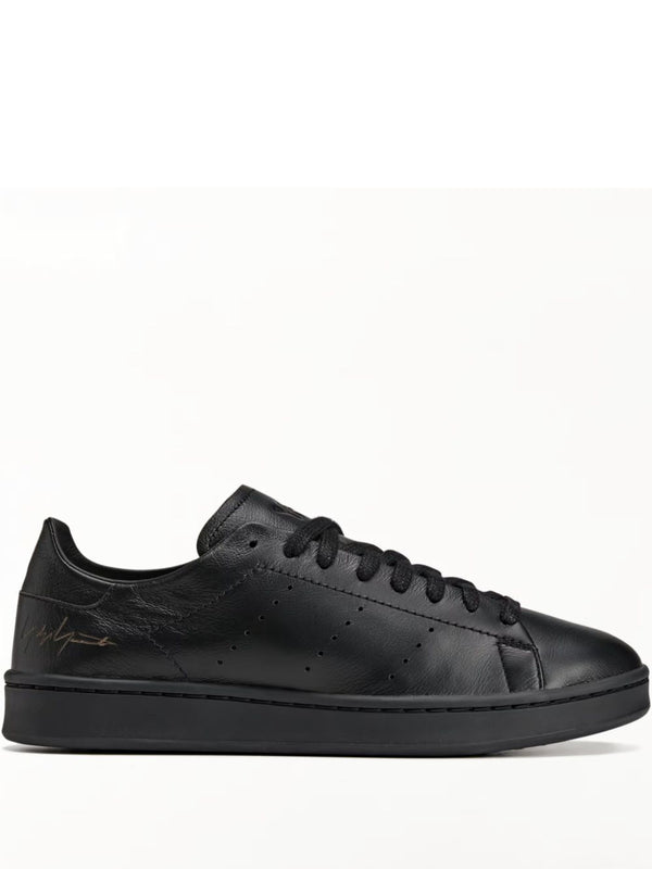 Y3 Stan Smith Sneakers Black Perforated Calf Suede Lace Up With Rubber Sole