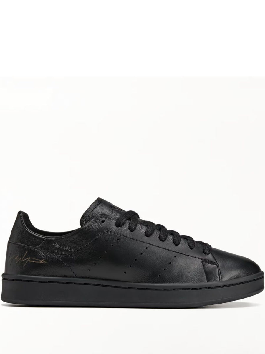 Y3 Stan Smith Sneakers Black Perforated Calf Suede Lace Up With Rubber Sole