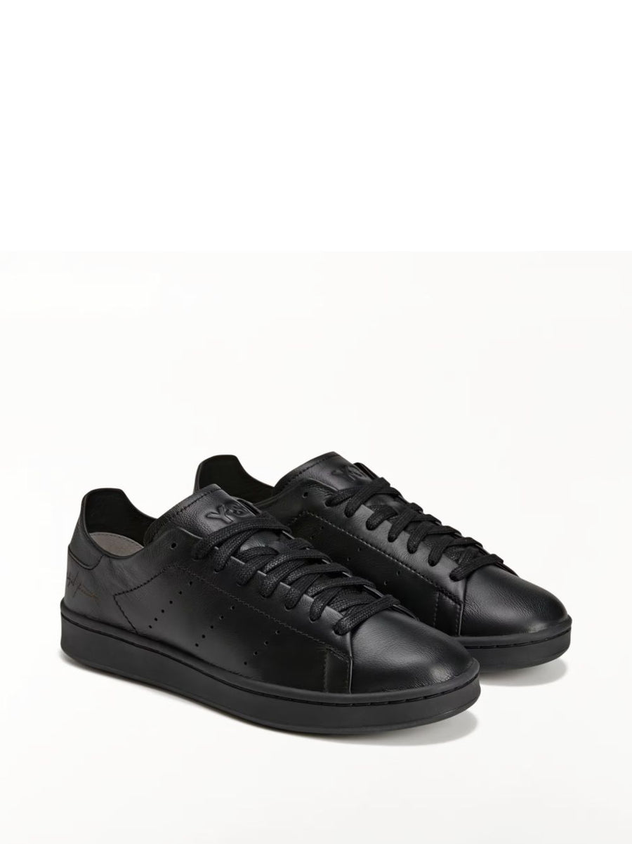 Y3 Stan Smith Sneakers Black Perforated Calf Suede Lace Up With Rubber Sole