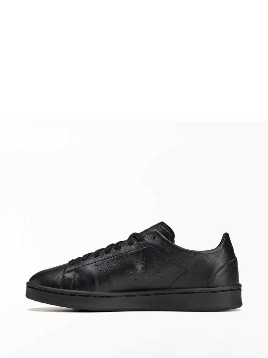 Y3 Stan Smith Sneakers Black Perforated Calf Suede Lace Up With Rubber Sole