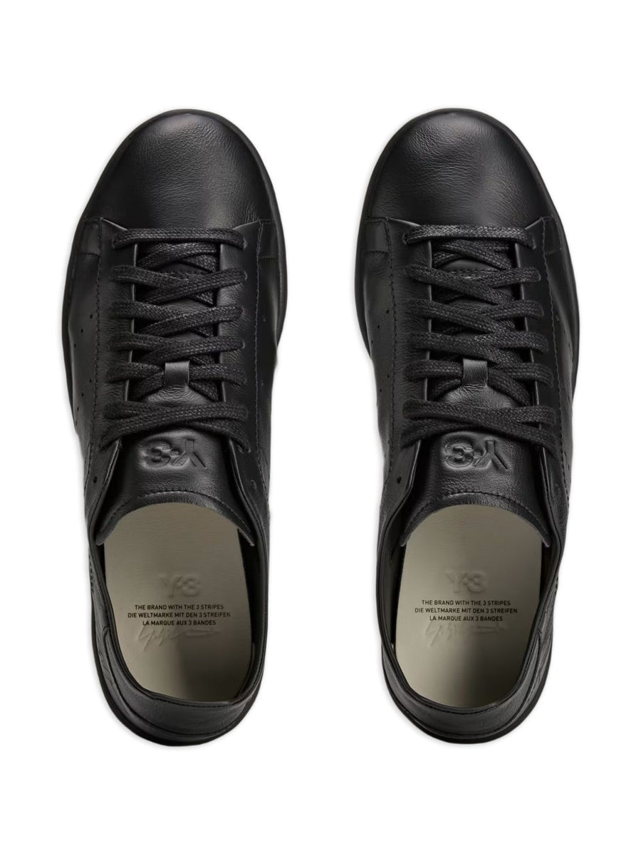 Y3 Stan Smith Sneakers Black Perforated Calf Suede Lace Up With Rubber Sole